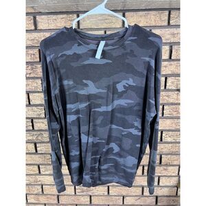 Athleta Crewneck Relaxed Sweatshirt Womens xtra Small Gray‎ Camo Terry
